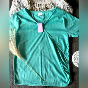 Evsie Runched Siding crop top